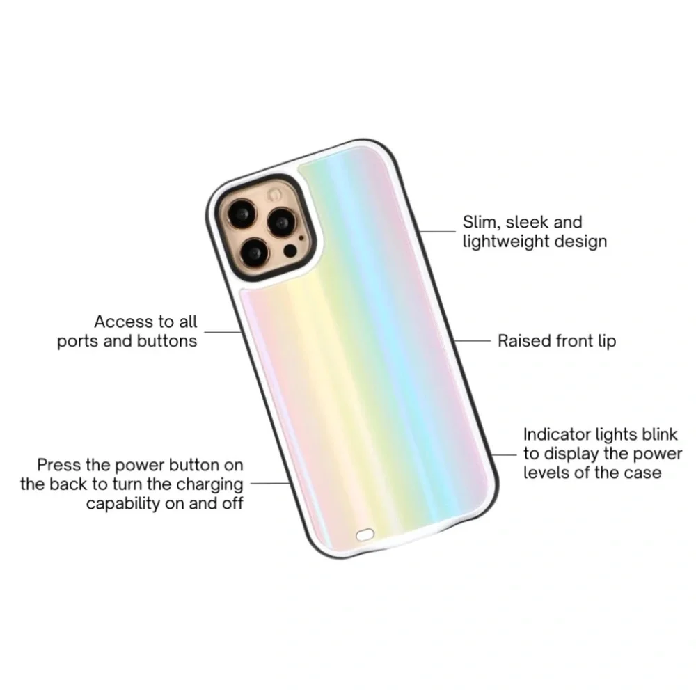 🎉 HOST PICK🎉 Luxy Lemon Rainbow Laser Holo Glass Battery Case for iPhone XS Max